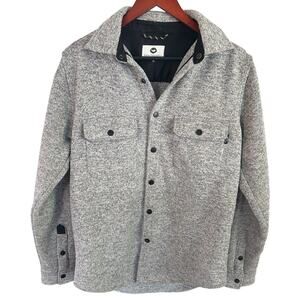 Fayettechill Mens Medium Gray Fleece Snap Front Shirt Jacket Shacket Outdoor